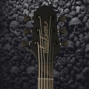 The Jackson Pro Plus XT Monarkh SC T6 Baritone headstock is so metal!